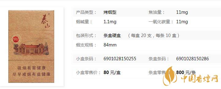泰山1913香煙多少錢一盒？泰山1913各地價格表查詢2020